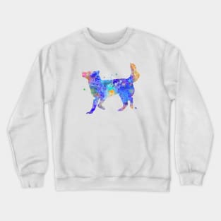 Alaskan Malamute Dog Watercolor Painting - Blue 2 Crewneck Sweatshirt